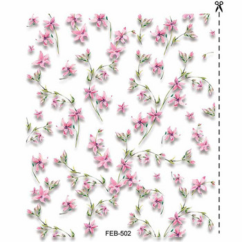 Fresh Spring Summer Dressy Rose Red Little Flower 5D Soft Embossed Relief Self Adhesive Nail Art Stickers Manicure Decals Woman