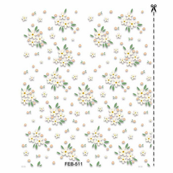 Lovely Mini Flower 5D μαλακά ανάγλυφα ανάγλυφα Αυτοκόλλητο αυτοκόλλητο Nail Art Φρέσκο καλοκαιρινό μανικιούρ Χαλκομανίες Διακόσμηση Μανικιούρ νυχιών