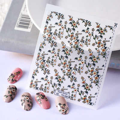 Lijepi mini cvijet 5D mekani reljefi Samoljepljiva naljepnica za nail art Svježe naljepnice za ljetnu manikuru Dekoracija Manikura za nokte