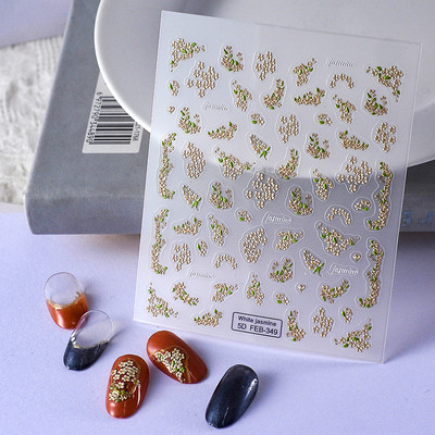 Lijepi mini cvijet 5D mekani reljefi Samoljepljiva naljepnica za nail art Svježe naljepnice za ljetnu manikuru Dekoracija Manikura za nokte