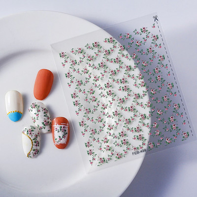 Lijepi mini cvijet 5D mekani reljefi Samoljepljiva naljepnica za nail art Svježe naljepnice za ljetnu manikuru Dekoracija Manikura za nokte