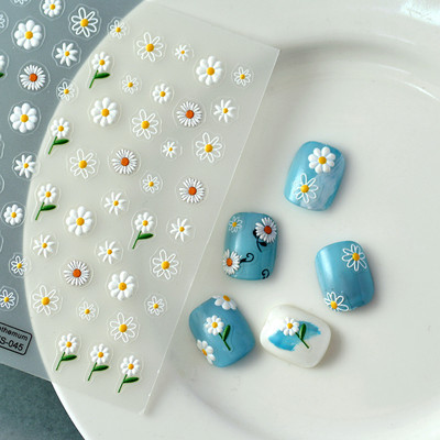 Lijepi mini cvijet 5D mekani reljefi Samoljepljiva naljepnica za nail art Svježe naljepnice za ljetnu manikuru Dekoracija Manikura za nokte