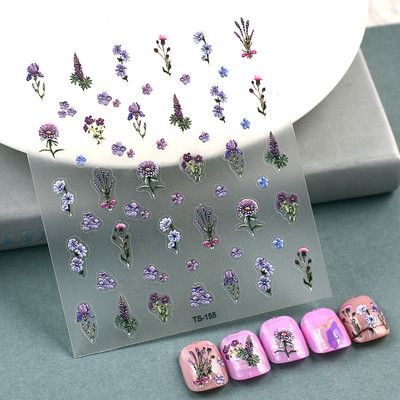 Lijepi mini cvijet 5D mekani reljefi Samoljepljiva naljepnica za nail art Svježe naljepnice za ljetnu manikuru Dekoracija Manikura za nokte