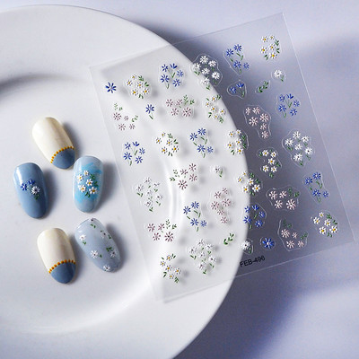 Lijepi mini cvijet 5D mekani reljefi Samoljepljiva naljepnica za nail art Svježe naljepnice za ljetnu manikuru Dekoracija Manikura za nokte