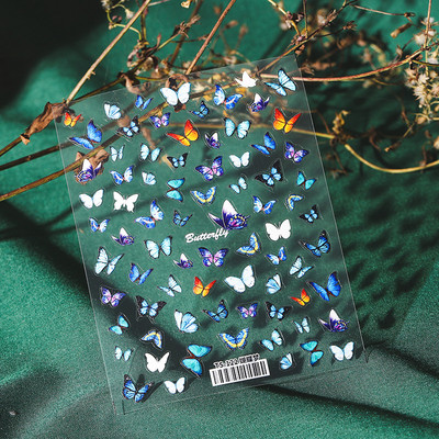 Elav liblikõieline roosiõis virsikuõis kelluke lill liilia päevalill 5D pehme reljeefne reljeefne küünekunsti kleebis 3D kleebis