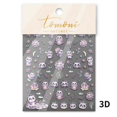 Cute Cartoon Panda Verde Bambus Vii Flor Urs 5D Moale Relief Relief Auto-adeziv Nail Art Autocolant 3D Manichiura Decal Femeie