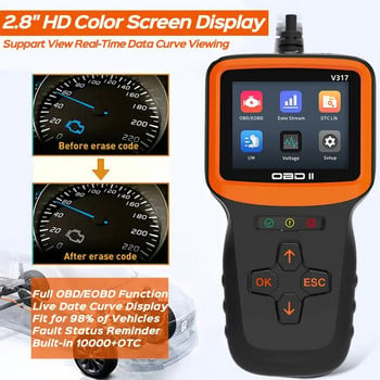 OBD2 Scanner Professional Auto Engine System Diagnostic Tool Δωρεάν Διάρκεια ζωής Δωρεάν Αναζήτηση κωδικού DTC αυτοκινήτου Αναγνώστης Car Diagnostic Tool