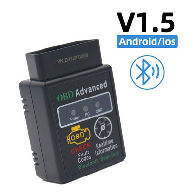 Mini ELM327 V1.5 Bluetooth HH OBD täiustatud OBDII OBD2 ELM 327 autodiagnostika skanneri koodilugeja skannimistööriist