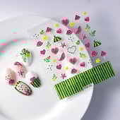 Καλοκαιρινό φρέσκο ζωηρό φρούτο πράσινο λεμόνι ροδάκινο καρπούζι με βατόμουρο φράουλα 3D διακοσμητικό αυτοκόλλητο νυχιών 5D μαλακά ανάγλυφα αυτοκόλλητα