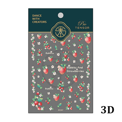 Καλοκαιρινό φρέσκο ζωηρό φρούτο πράσινο λεμόνι ροδάκινο καρπούζι με βατόμουρο φράουλα 3D διακοσμητικό αυτοκόλλητο νυχιών 5D μαλακά ανάγλυφα αυτοκόλλητα