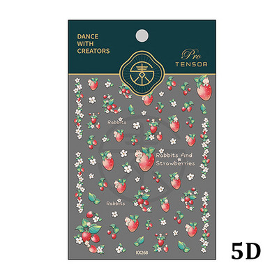 Καλοκαιρινό φρέσκο ζωηρό φρούτο πράσινο λεμόνι ροδάκινο καρπούζι με βατόμουρο φράουλα 3D διακοσμητικό αυτοκόλλητο νυχιών 5D μαλακά ανάγλυφα αυτοκόλλητα