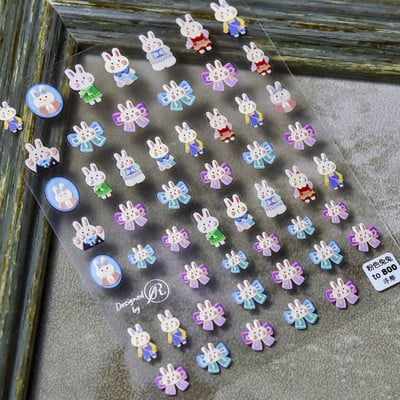 Slatki cvijet Srce Sunce Duga Crtić Uskrsno jaje Zeko 5D reljefni reljef Samoljepljiva dekoracija Naljepnica za nokte 3D DIY naljepnica