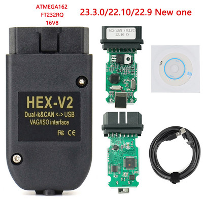 VAGCOM 23.3.0 VAGCOM 22.10 OBD скенери HEX V2 интерфейс ЗА VW AUDI Skoda Seat VAG 22.10 английски френски ATMEGA162 диагностика