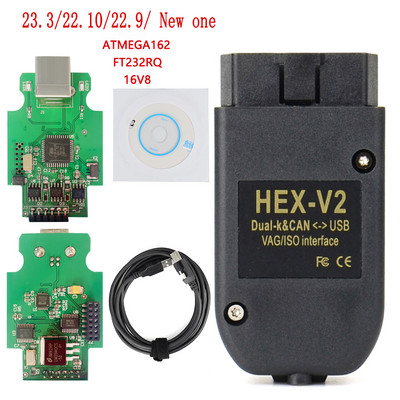 VAGCOM 23.3.0 VAGCOM 22.10 OBD szkennerek HEX V2 interfész VW AUDI Skoda Seat VAG 22.10 angol francia ATMEGA162 diagnosztikához
