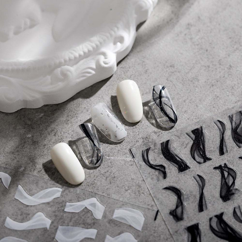 Lapai Juostelė Manikiūro Priedai Drugeliai Nagų Lipdukai Daisy Nagų Lipdukai Gėlės Nagų Lipdukai Nagų Dailės Dekoracijos