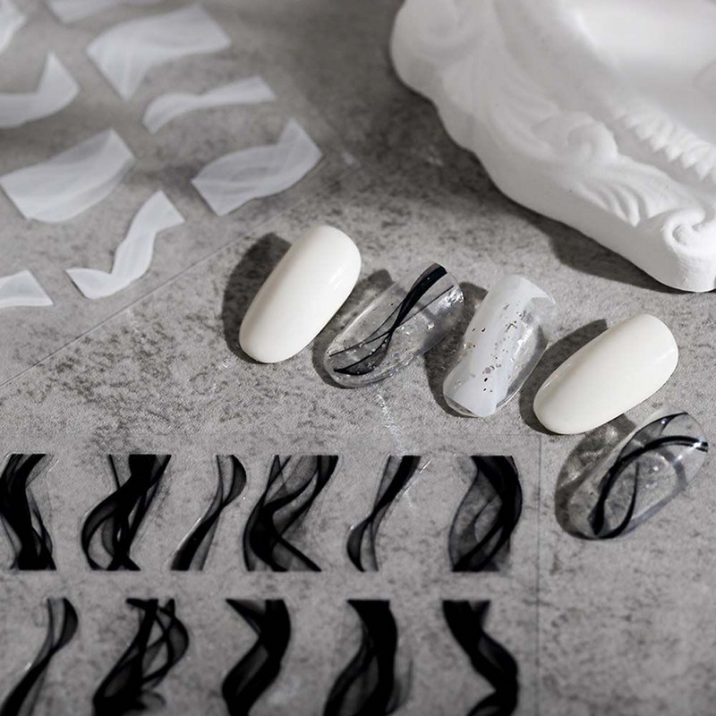 Lapai Juostelė Manikiūro Priedai Drugeliai Nagų Lipdukai Daisy Nagų Lipdukai Gėlės Nagų Lipdukai Nagų Dailės Dekoracijos