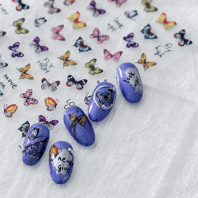 Naiste stiilne kleepuv liblikamustriga küünekleebised liblikas küünte kleebis DIY küünte kaunistused maniküüri tööriist