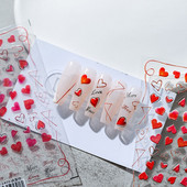 Liimitav inglise tähestiku maniküüri tarvikud Südameküünte kleebised Inglise tähed Küünekleebised Küünekaunistused