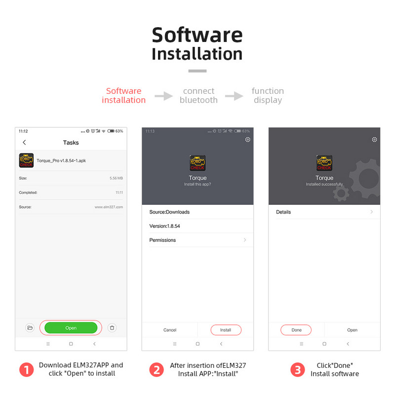 Mini ELM327 V1.5/V2.1 OBD2 skaitytuvo įrankis Bluetooth ELM327 automobilių diagnostikos įrankiai ELM327 palaikymas Android Torque/Symbian Works