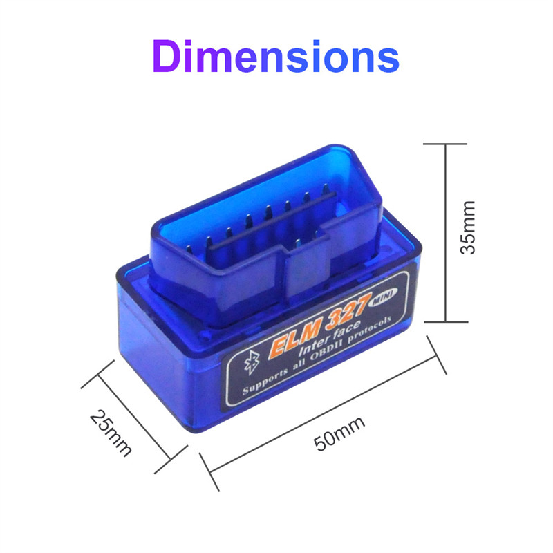 Super Mini ELM327 V2.1 Bluetooth kompatibilan OBD skener na Android prozoru Alat za dijagnostiku automobila Detekcija grešaka OBD II čitač kodova