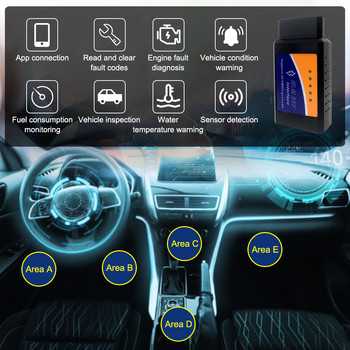 OBD2 сканиране ELM327 Auto Detector Code Reader Tool V1.5 WIFI Bluetooth OBD 2 за Android IOS Car Diagnostic For All Car Repair Tool