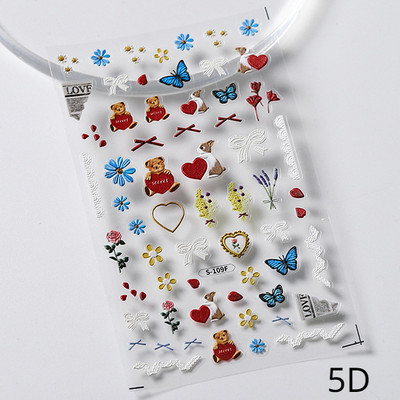 Noć vještica Strašni kostur Usta Srce Visceralni organ Plućni cvijet 5D reljefni reljef Samoljepljive naljepnice za nokte 3D naljepnica Žena