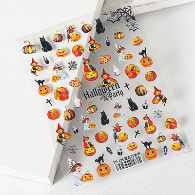 Noć vještica Strašni kostur Usta Srce Visceralni organ Plućni cvijet 5D reljefni reljef Samoljepljive naljepnice za nokte 3D naljepnica Žena