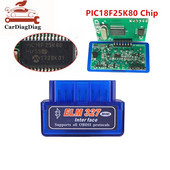 Geriausios kokybės „Bluetooth 2PCB ELM327 V1.5 PIC18F25K80 Chip Car OBD2“ sąsajos kodų skaitytuvas veikia „Android“ nuskaitymo įrankyje