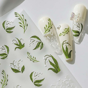Модни листа Пеперуда Орхидея Декорации за нокти Цветя Стикери за нокти Аксесоари за маникюр Ваденки за нокти