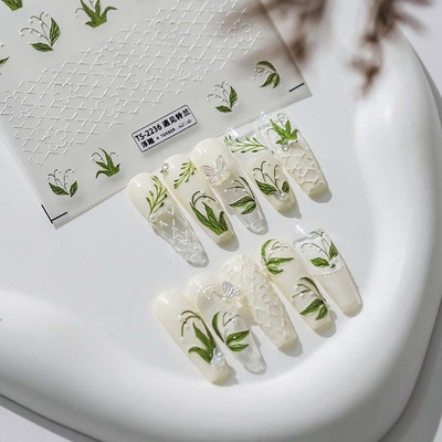 Divat Levelek Pillangó Orchidea Körömdíszítések Virágok Körömmatricák Manikűr Kiegészítők Körömmatricák