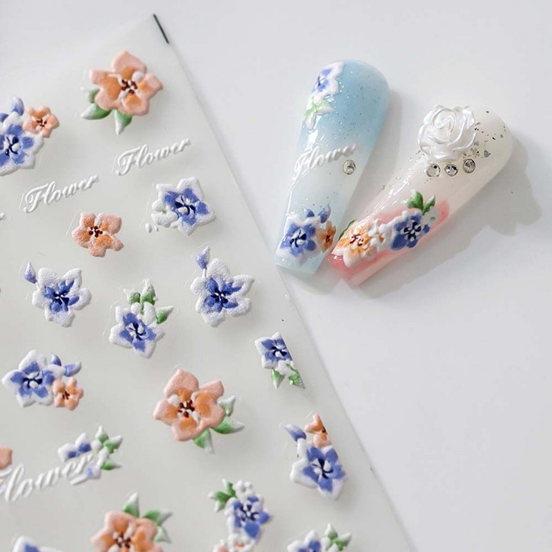 Mood Lehed Liblikad Orhideed Küüntekaunistused Lilled Küünekleebised Maniküüri Aksessuaarid Küünekleebised