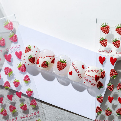 Плодове Самозалепващи се аксесоари за маникюр Направи си сам Декорации за ноктопластика Ягодови стикери за нокти Цветя Стикери за нокти