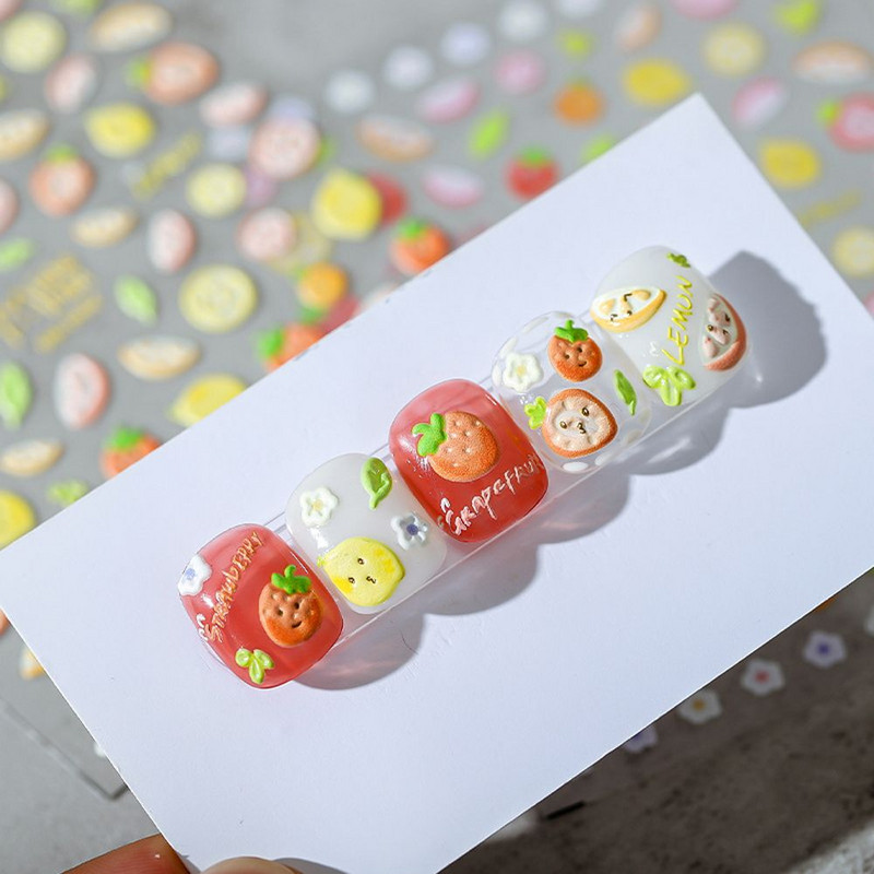 Voće Samoljepljivi dodaci za manikuru DIY Nail Art Dekoracije Jagode Naljepnice za nokte Cvijeće Naljepnice za nokte