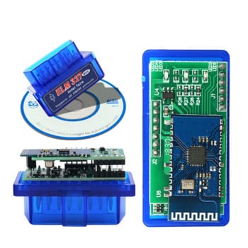 Най-новата версия V1.5 OBD2 Bluetooth ELM327 скенер OBD скенер инструмент за четене на кодове Blue MINI ELM327 за Android автомобилен диагностичен инструмент