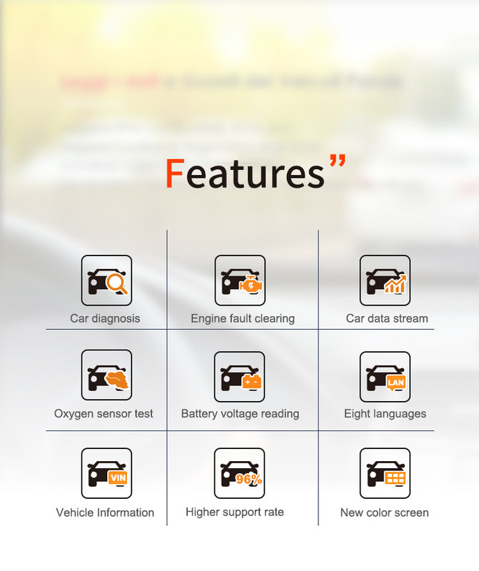 OBD II EOBD kódolvasó V317/V309 autódiagnosztikai eszköz teszt gépjármű hibaérzékelő
