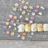 2 tk küünekleebised Armsad õrnad tulbi vikerkaare jänku 3D küünekleebised glamuursete ja unistavate sõrmedega küünekleebiste jaoks