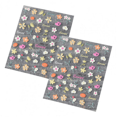 2 tk küünekleebised Armsad õrnad tulbi vikerkaare jänku 3D küünekleebised glamuursete ja unistavate sõrmedega küünekleebiste jaoks