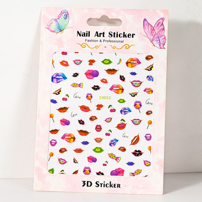 1 lakštas Nagų dailės lipdukai Spalvingi drugeliai gėlių gėlės Nugaros klijai Nagų lipdukai Manikiūro puošmena nagų galiukams Grožis