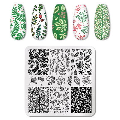Ploča za utiskivanje Šablona Naljepnice za nokte Dizajn Slatki cvjetni set za uređenje noktiju Pretisak od nehrđajućeg čelika Pegatinas Para Uñas