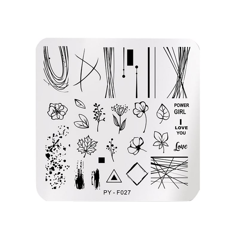 Ploča za utiskivanje Šablona Naljepnice za nokte Dizajn Slatki cvjetni set za uređenje noktiju Pretisak od nehrđajućeg čelika Pegatinas Para Uñas