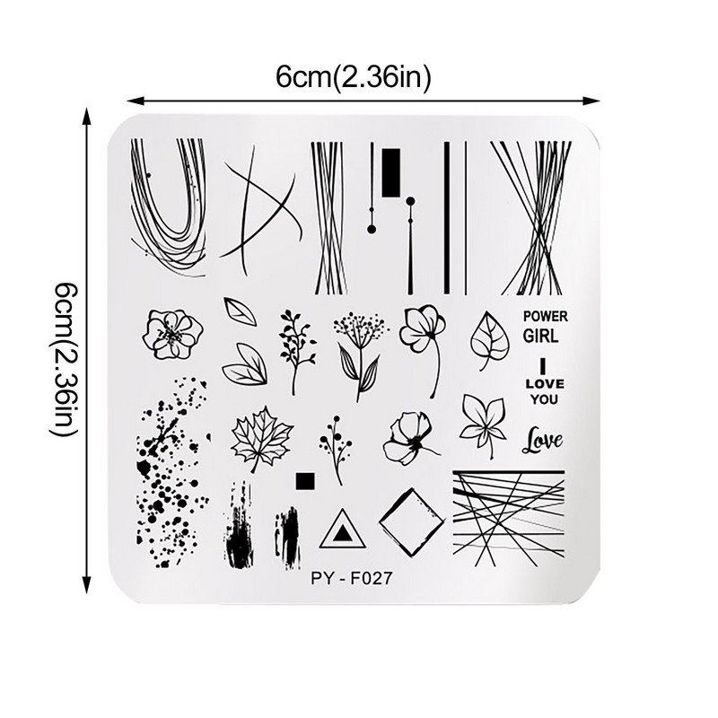 Ploča za utiskivanje Šablona Naljepnice za nokte Dizajn Slatki cvjetni set za uređenje noktiju Pretisak od nehrđajućeg čelika Pegatinas Para Uñas