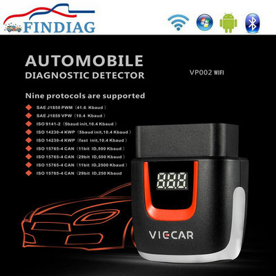 A legújabb Viecar V2.2 ELM 327 Bluetooth 4.0 WIFI Type-c PIC18F25K80 OBD2 Auto Diagnostic Code Tool Viecar ELM327 IOS/Android rendszerhez