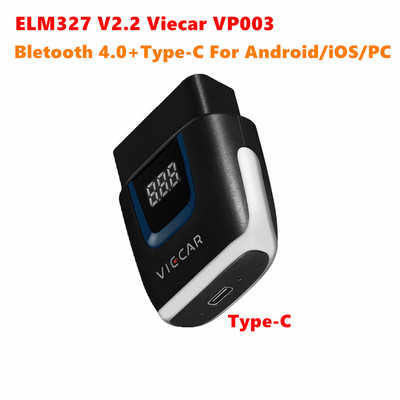Najnoviji Viecar V2.2 ELM 327 Bluetooth 4.0 WIFI Type-c PIC18F25K80 OBD2 Alat za automatsku dijagnostičku šifru Viecar ELM327 za IOS/Android