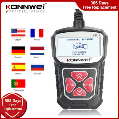 KONNWEI KW310 OBD2 szkenner Auto OBD 2 autó szkenner Diagnosztikai eszköz Autóipari szkenner Autószerszámok Orosz nyelv PK Elm327