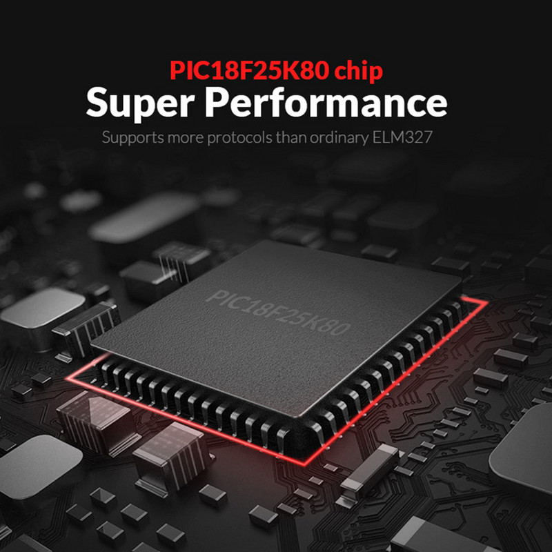 ELM327 WiFi/Bluetooth V1.5 PIC18F25K80 lustas ELM 327 V 1.5 ICAR2 OBDSCAN OBDII diagnostikos įrankio taisymo priedai, skirti Android/IOS