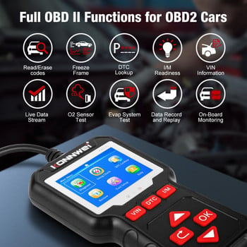 KONNWEI KW320 OBD2 Auto Car Scanner Professional Automotive Reader Code Car 9 Γλώσσες Εργαλείο διαγνωστικού οργάνου Obd Car