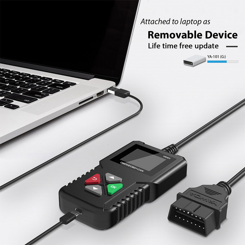 OBDResource Car OBD2 Scanner YA101 12V Full OBDII Functions Check Engine Error Code Reader Diagnostic Tool Free Update Lifetime