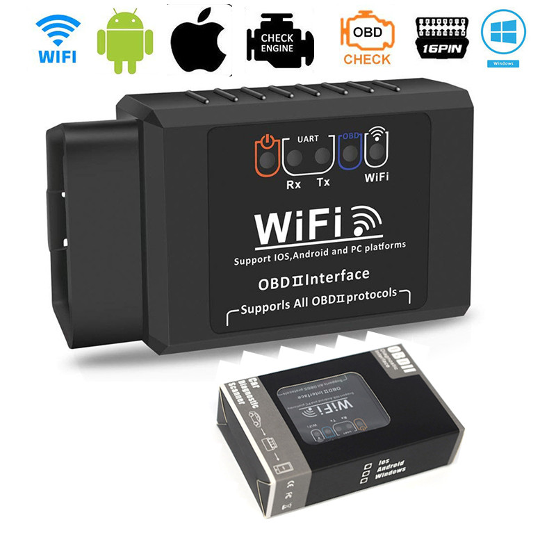 Valódi V1.5 WiFi Elm327 Trcuk kisteherautóhoz SUV Jármű Auto Scanner ELM 327 Támogatás IOS Android PC OBD2 Mérnöki diagnosztikai eszköz