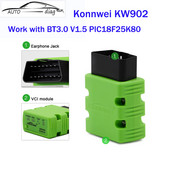 Uus Konnwei KW902 ELM327 V1.5 PIC18F25K80 Bluetooth OBD2 skanner OBD2 täielikud protokollid töötavad ICAR2 adapterina OBDII diagnostikatööriist