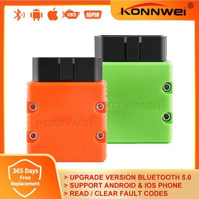 KONNWEI KW902 ELM327 OBD2 скенер V1.5 Най-новият Bluetooth 5.0 OBD2 скенер за Android IOS телефон OBDII инструмент за диагностика